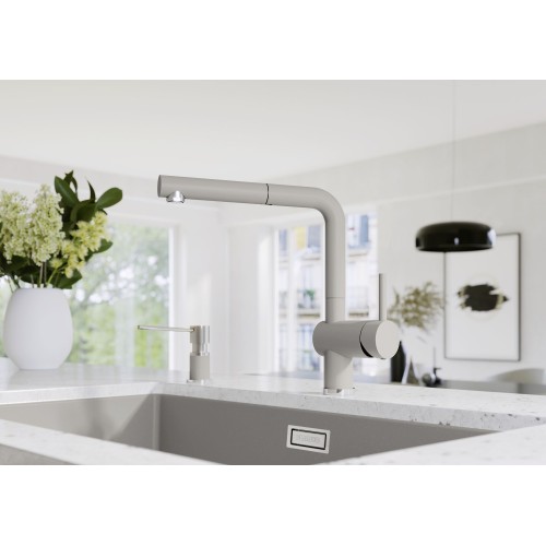 Смеситель Blanco 517621 LINUS-S SILGRANIT серый беж