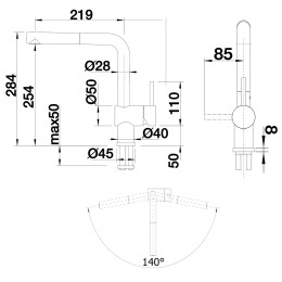 Смеситель Blanco 517621 LINUS-S SILGRANIT серый беж