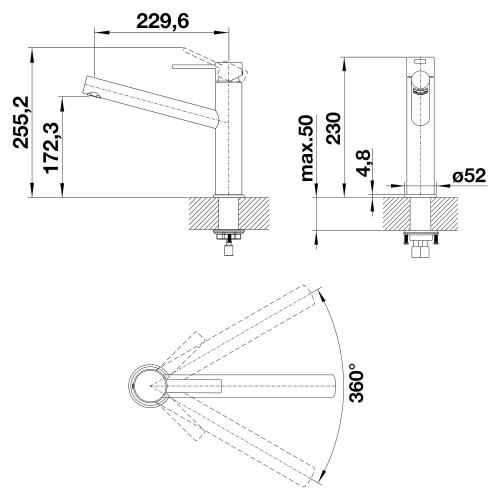 Смеситель Blanco 523118 AMBIS нерж. сталь