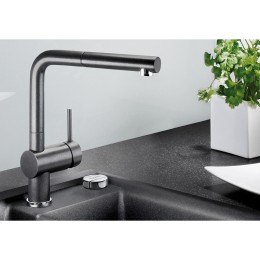 Смеситель Blanco 526148 LINUS-S черный (выдвижной шланг)