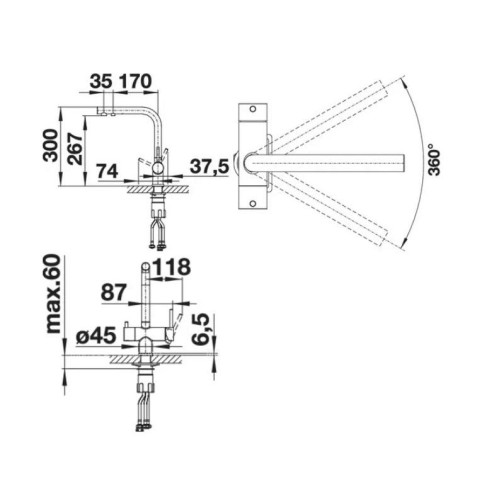 Смеситель Blanco 526235 FONTAS II черный