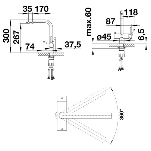 Смеситель Blanco 526670 FONTAS II черный матовый