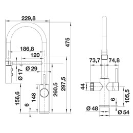 Смеситель Blanco 526706 CATRIS-S Flexo Filter нерж сталь (выдвижной шланг)