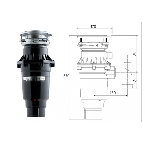 Измельчитель пищевых отходов Bone Crusher BC 810 Slim Line