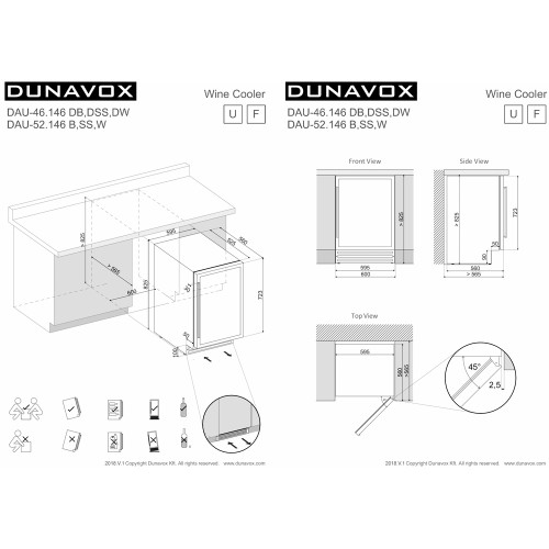 Винный шкаф Dunavox DAUF-46.138B