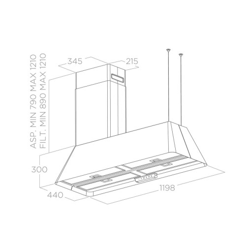 Вытяжка Elica IKONA MAXXI PURE BL MAT/F/120