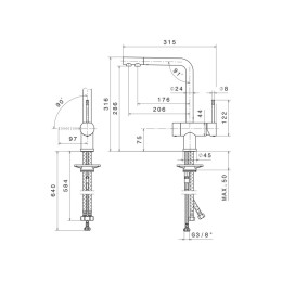 Смеситель Falmec TREVI DOUBLE CHROMO