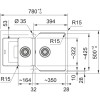Мойка Franke Мойка UBG 651-783,5,серый камень,стоп-вентиль в комплекте, монтаж Fast Fix, монтаж на столешнице от 12 мм