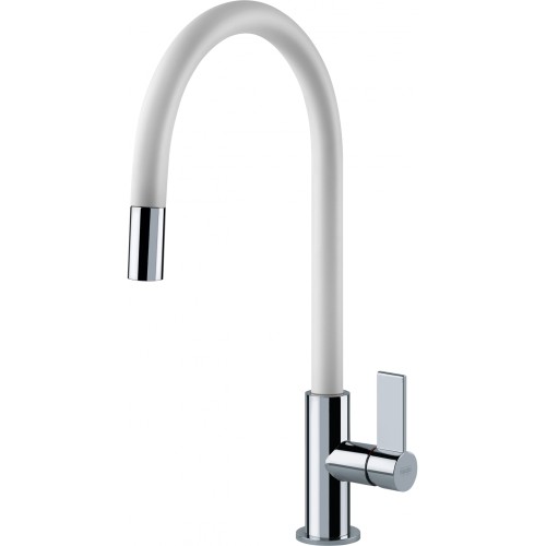 Смеситель Franke Ambient Evo, выдв.шл, хром/белый
