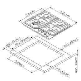 Варочная поверхность HiSTORY HGE 643C RBK