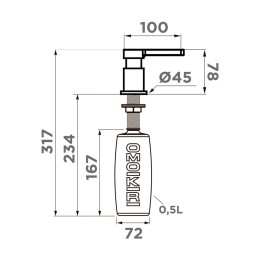 Дозатор для моющего средства Omoikiri OM-04-C