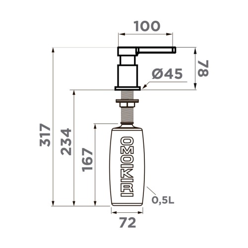 Дозатор для моющего средства Omoikiri OM-05-C