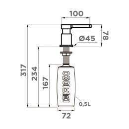 Дозатор для моющего средства Omoikiri OM-05-LG-GB