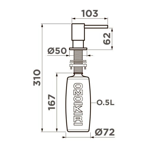 Дозатор для моющего средства Omoikiri OM-08-C