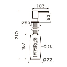 Дозатор для моющего средства Omoikiri OM-08-LG