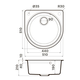 Мойка Omoikiri Akegata 51-BE