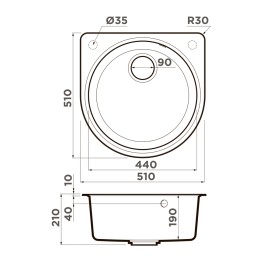 Мойка Omoikiri Akegata 51-BL