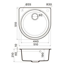 Мойка Omoikiri Akegata 51-SA