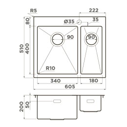 Мойка Omoikiri Akisame 60-2-IN-L
