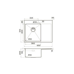Мойка Omoikiri Akisame 65-LG-R