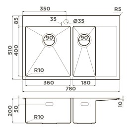 Мойка Omoikiri Akisame 78-2-IN-L