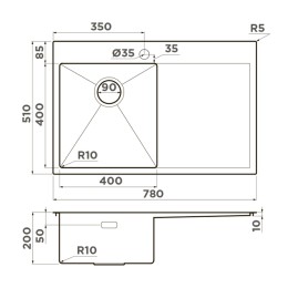 Мойка Omoikiri Akisame 78-GM-L