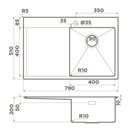 Мойка Omoikiri Akisame 78-GM-L