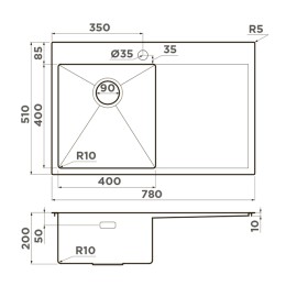 Мойка Omoikiri Akisame 78-LG-L