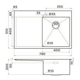 Мойка Omoikiri Akisame 78-LG-L