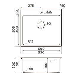 Мойка Omoikiri Amadare 55-IN