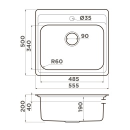 Мойка Omoikiri Ashi 56-IN