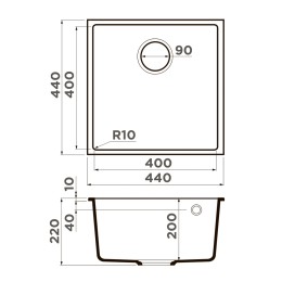 Мойка Omoikiri Bosen 44-U-GR