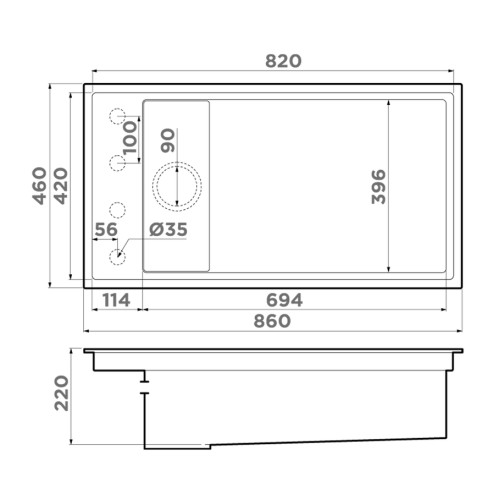 Мойка Omoikiri Kinaru PRO 86-U/I WH