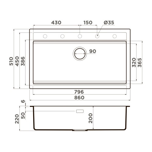Мойка Omoikiri Kitagawa 86-LB-WH
