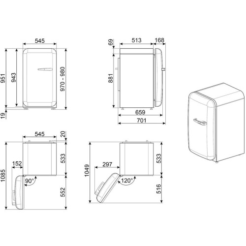 Холодильник Smeg FAB10LRD5