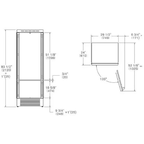 Встраиваемый холодильник Bertazzoni REF755BBRPTT