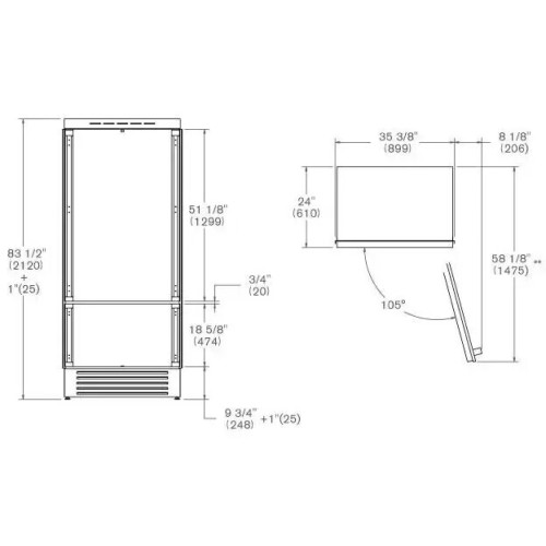 Встраиваемый холодильник Bertazzoni REF905BBRPTT