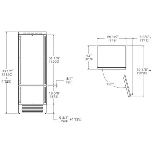 Встраиваемый холодильник Bertazzoni REF755BBRXTT