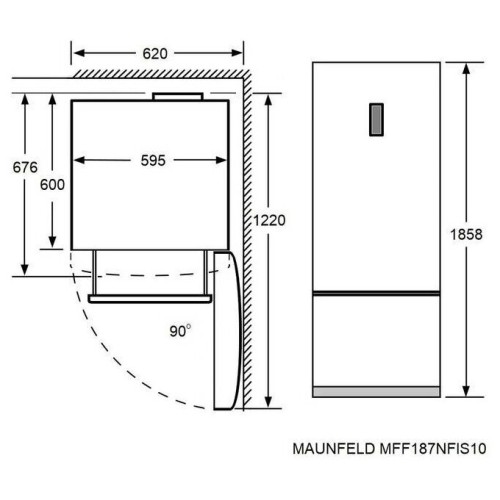 Холодильник MAUNFELD MFF187NFIBG10