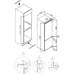 Встраиваемый холодильник Meferi MBR177 LOW FROST LIGHT