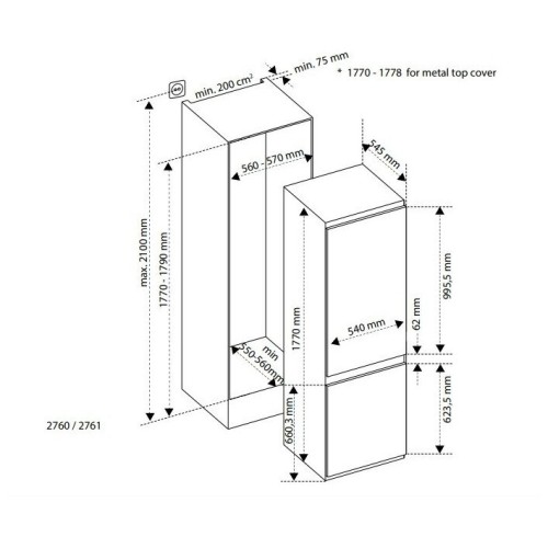 Встраиваемый холодильник Bertazzoni REF603BBNPVC 20