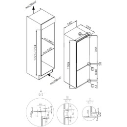 Встраиваемый холодильник Meferi MBR177 TOTAL NO FROST ULTRA