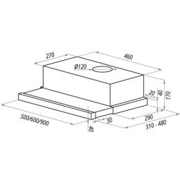 Встраиваемая вытяжка Maunfeld VS LIGHT 50 черная