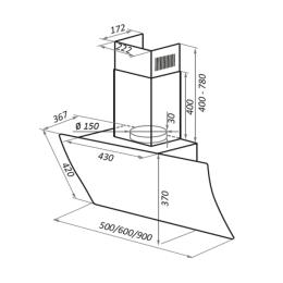 Кухонная вытяжка Maunfeld Sky Star Chef 90 белая