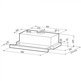 Встраиваемая вытяжка Krona KAMILLA TK 600 Black 1 мотор