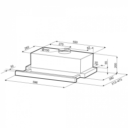 Встраиваемая вытяжка Krona KAMILLA TK 600 WHITE 1 мотор