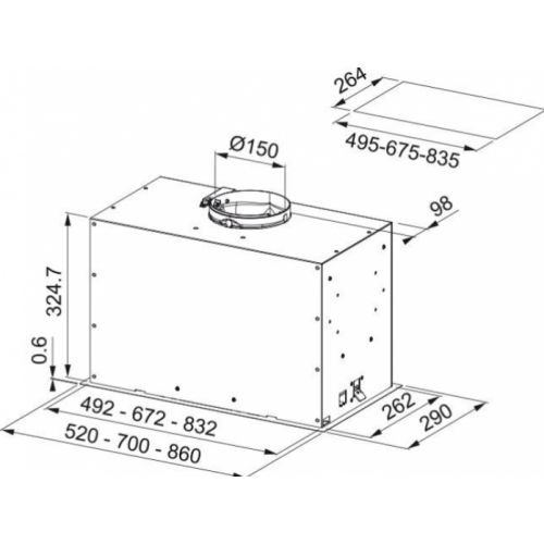 Встраиваемая вытяжка Franke FBFP BK MATT A70 KL