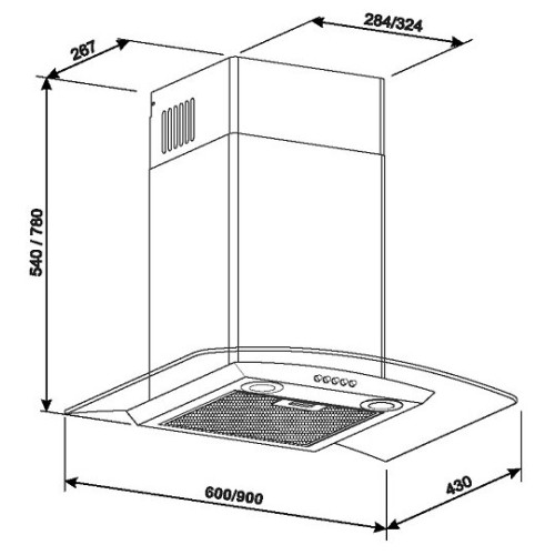 Кухонная вытяжка Kuppersberg Kaminox 90 X 4HPB