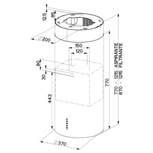 Кухонная вытяжка Faber Cylindra Isola EVO Plus WH Gloss A37