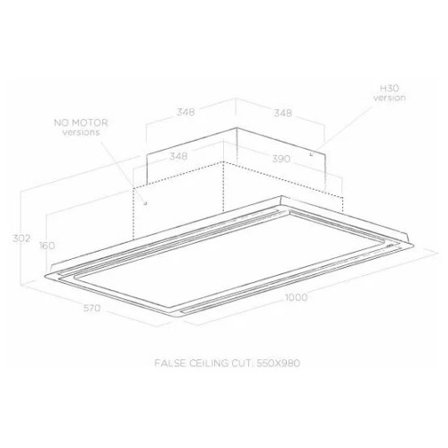 Встраиваемая вытяжка Elica Hilight Glass H16 WH/A/100